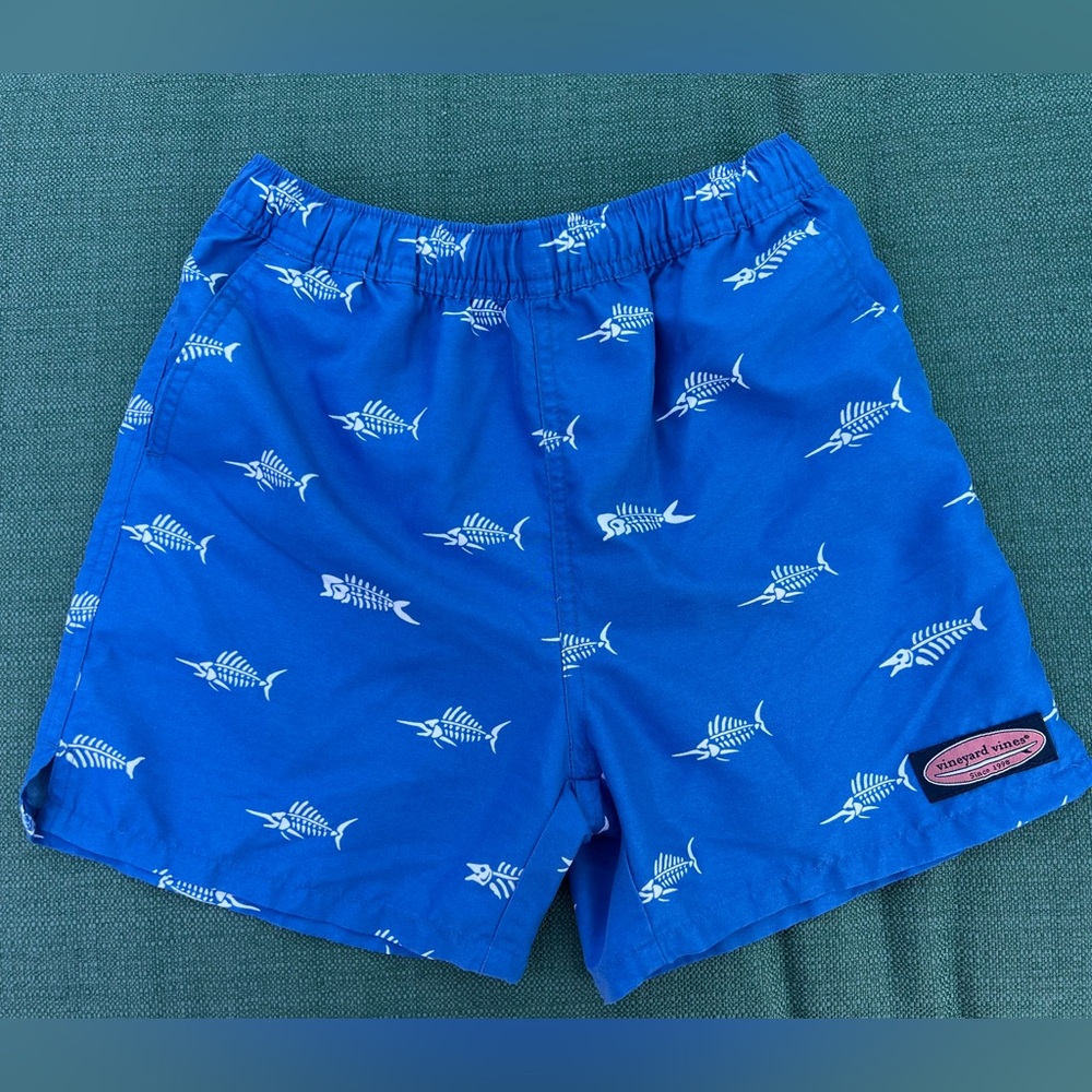 Vineyard Vines Boys Royal Blue Chappy Swim Trunks Shorts Sz 7